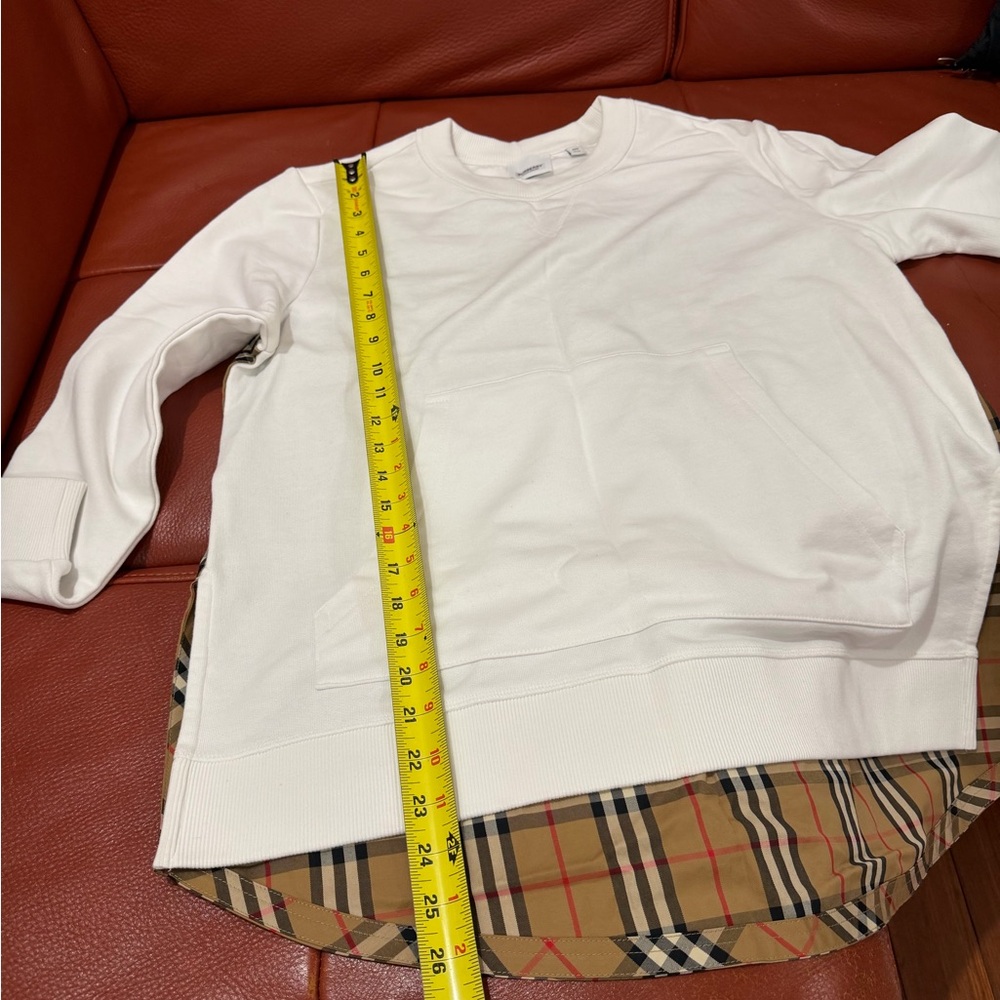 Burberry Vintage Check Panel Cotton Oversized Sweatshirt
